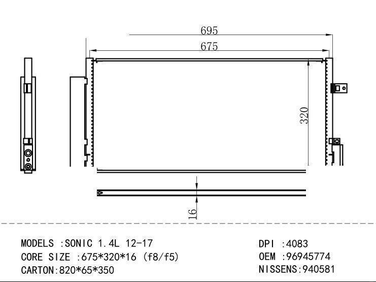 96945774 Condenser for GM DODGE