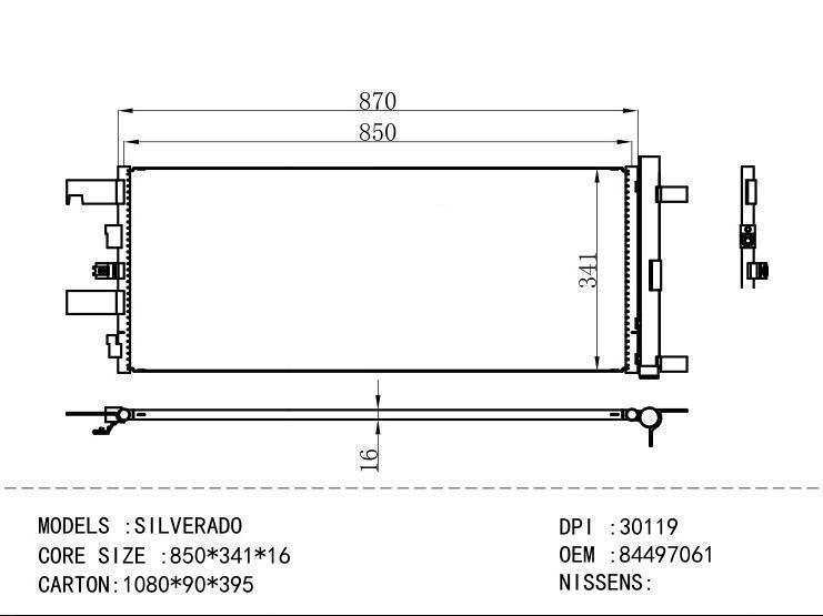 84497061 Condenser for GM DODGE SILVERADO