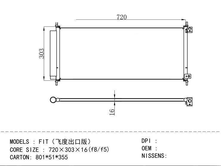  Condenser for HONDA FIT