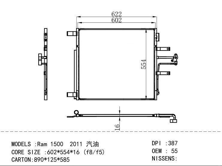 55056824AB Condenser for GM DODGE Ram 1500 2011