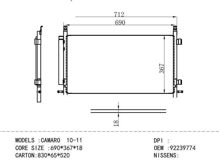 92239774 Condenser for GM DODGE CAMARO 10-11