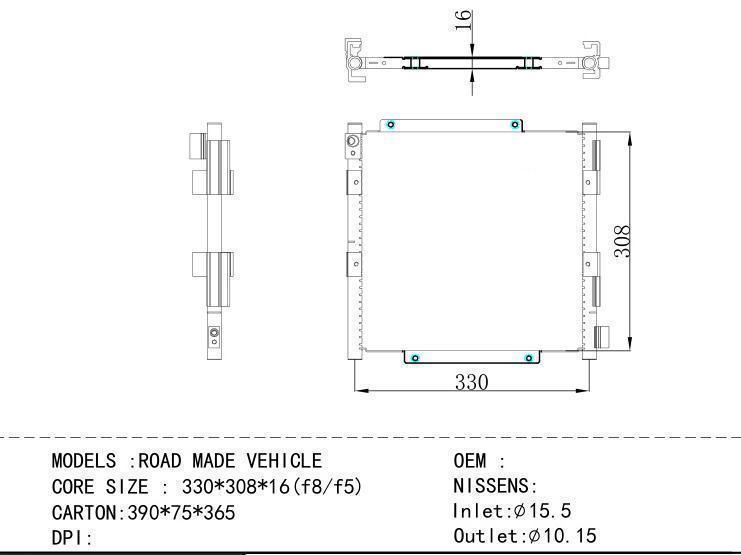 Condenser for HINO ROAD MADE VEHICLE