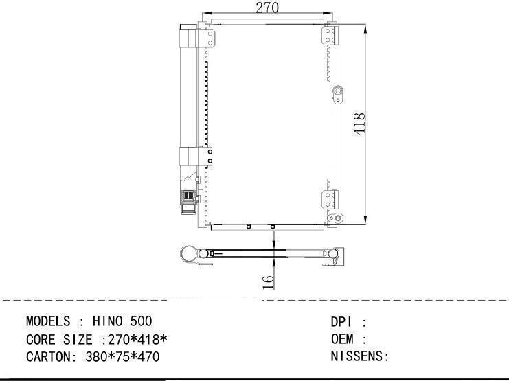 Condenser for HINO HINO 500