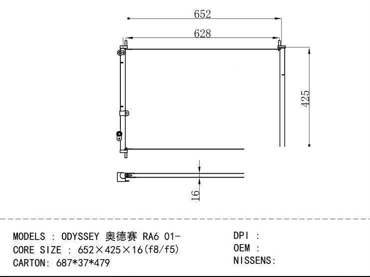  Condenser for HONDA ODYSSEY RA 6 01