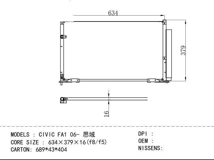  Condenser for HONDA CIVIC FA1 06
