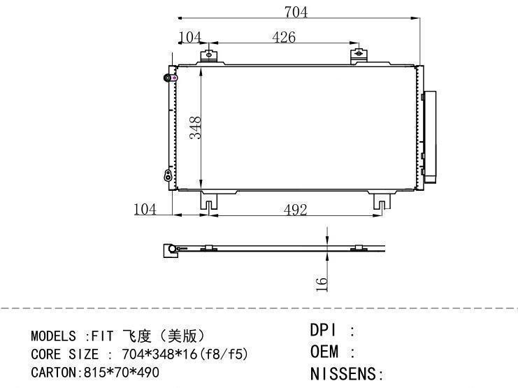  Condenser for HONDA FIT