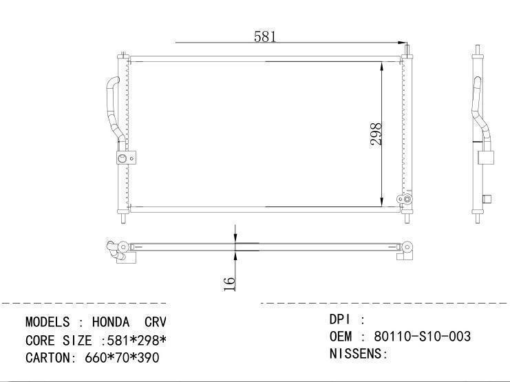 80110-S10-003 Condenser for HONDA HONDA CRV