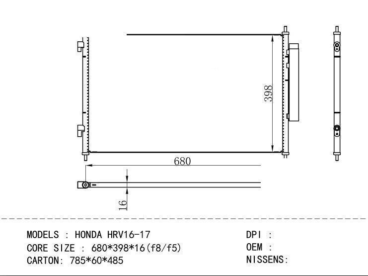  Condenser for HONDA HONDA HRV16-17