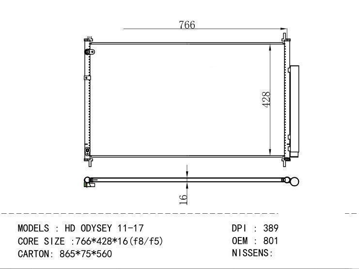 80110TK8A01 Condenser for HONDA HD ODYSEY 11-17
