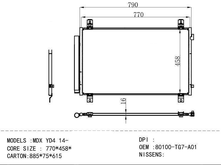 80100-TG7-A01 Condenser for HONDA MDX YD4 14