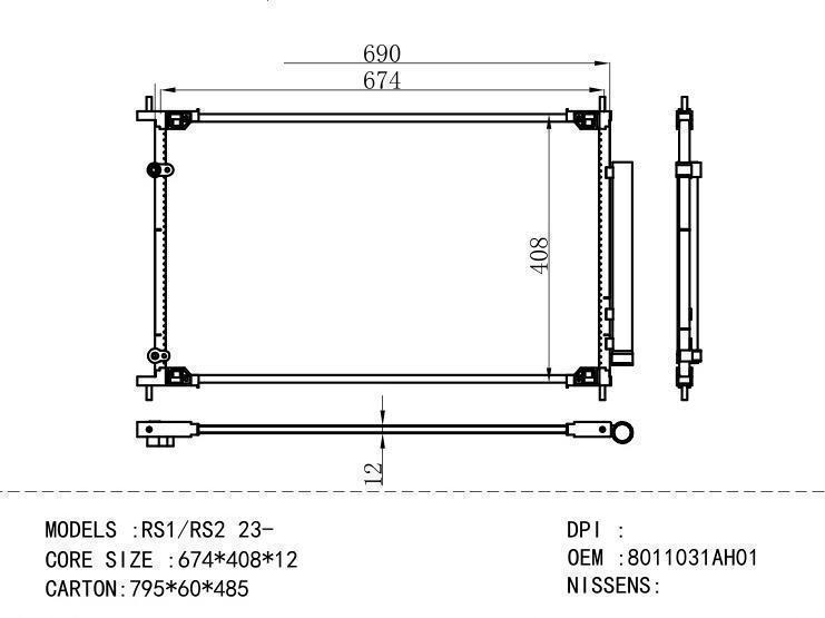 8011031AH01 Condenser for HONDA RS1/RS2 23- 1AH01