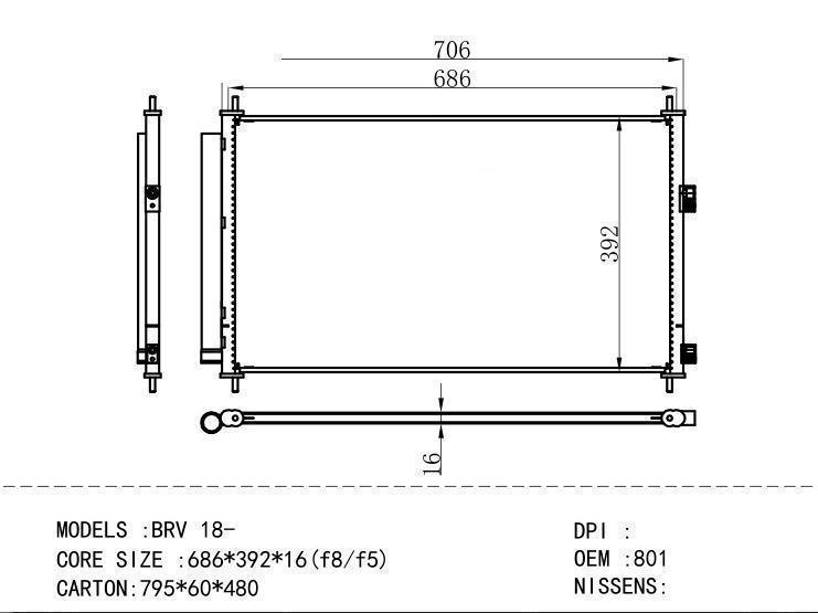80110TE7K01 Condenser for HONDA BRV 18