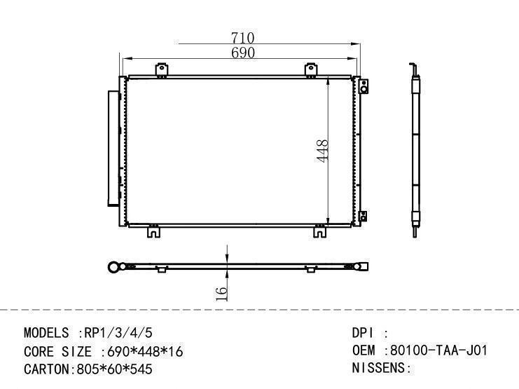 80100-TAA-J01 Condenser for HONDA RP1/3/4/5