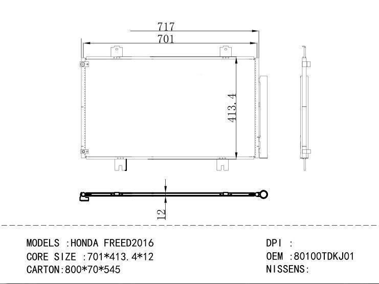 80100TDKJ01 Condenser for HONDA HONDA FREED 2016