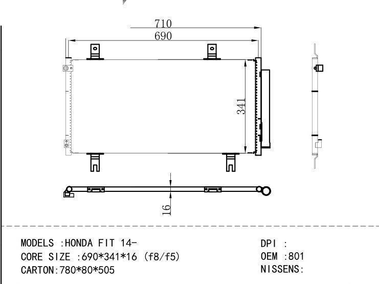 80100T5NM01 Condenser for HONDA HONDA FIT 14