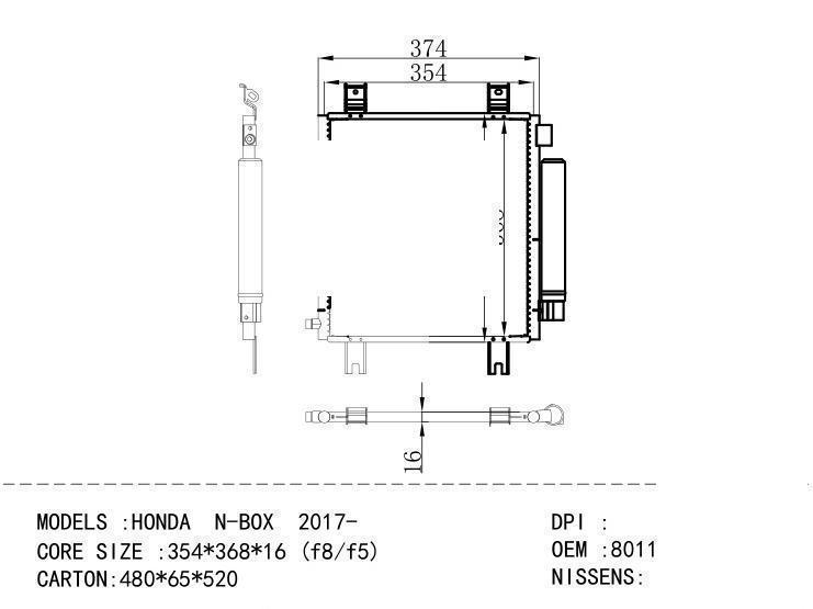 80110-TY0-003 Condenser for HONDA HONDA N - BOX 2017