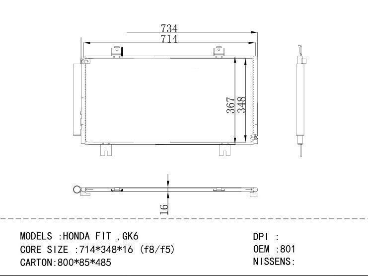 80100T5B003 Condenser for HONDA HONDA FIT ,GK6