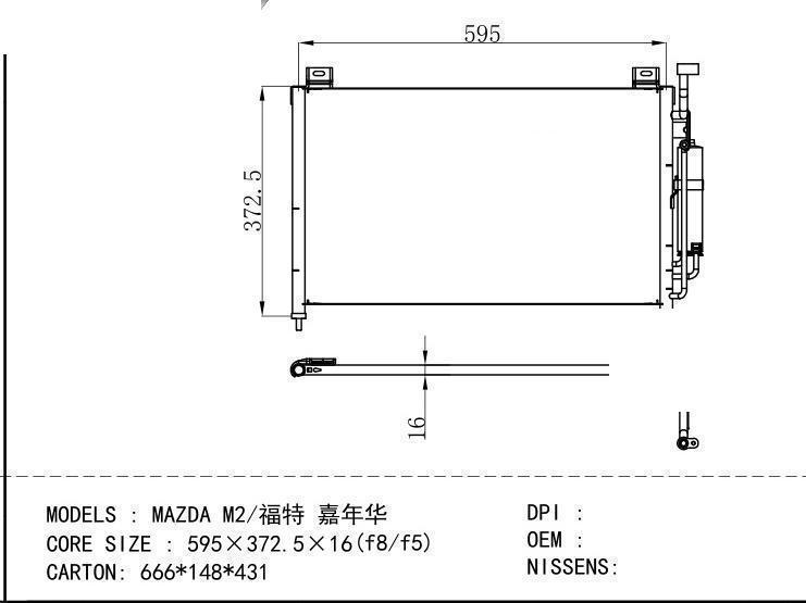  Condenser for HYUNDAI MAZDA M 2