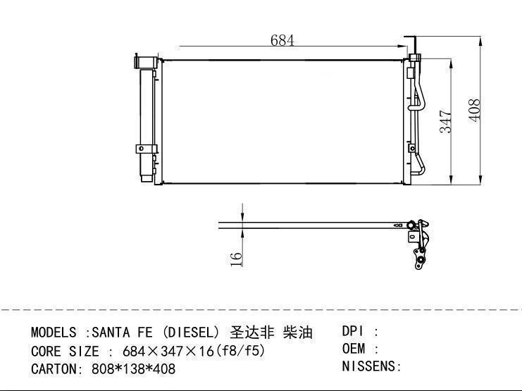  Condenser for HYUNDAI SANTA FE (DIESEL)