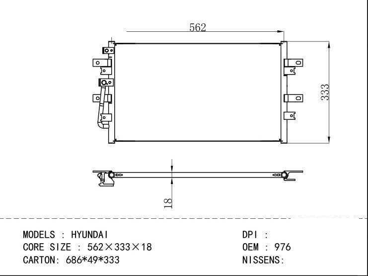 97606-4B001 Condenser for HYUNDAI HYUNDAI