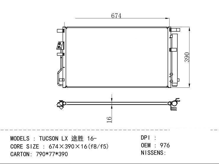 97606-D3500 Condenser for HYUNDAI TUCSON LX 16