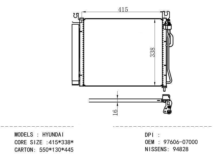 97606-07000 Condenser for HYUNDAI HYUNDAI