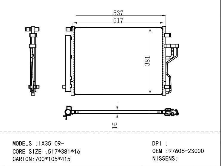 97606-2S000 Condenser for HYUNDAI IX35 09