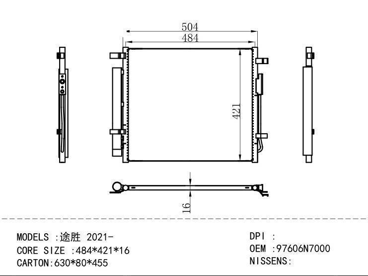 97606N7000 Condenser for HYUNDAI 2021