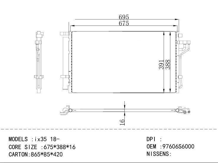 97606S6000 Condenser for HYUNDAI ix35 18