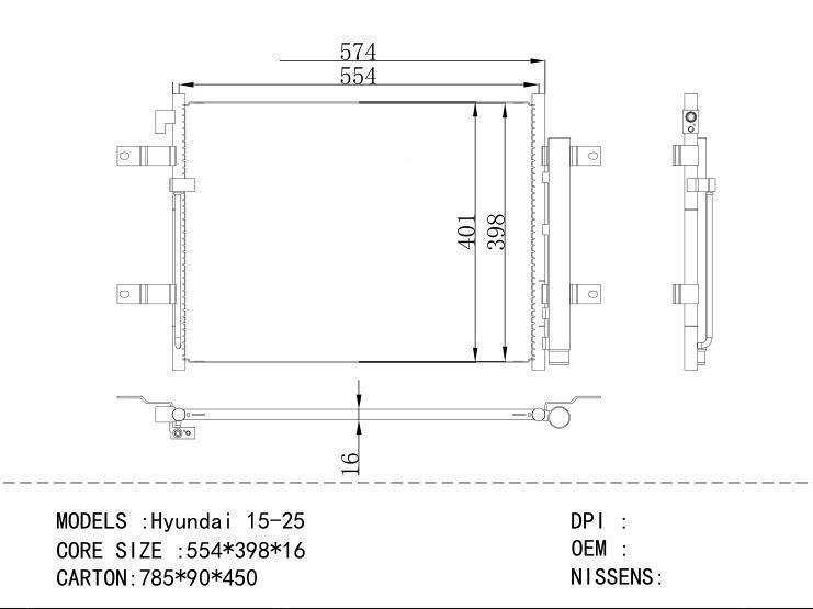  Condenser for HYUNDAI Hyundai 15-25