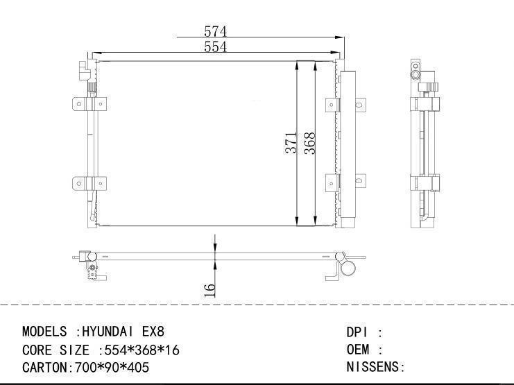  Condenser for HYUNDAI HYUNDAI EX8