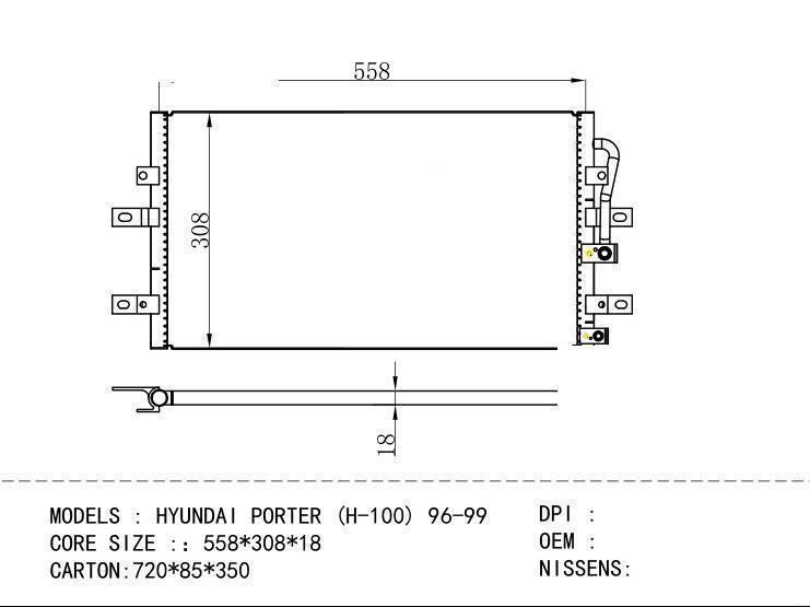  Condenser for HYUNDAI HYUNDAI PORTER (H-100) 96-99