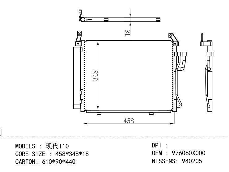 976060X000 Condenser for HYUNDAI I10