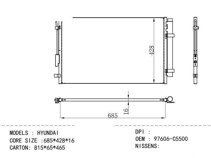 97606-C5500 Condenser for HYUNDAI HYUNDAI