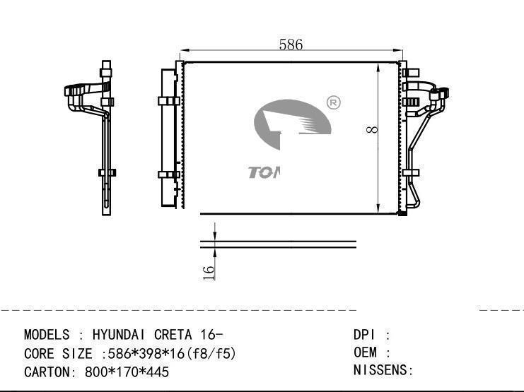  Condenser for HYUNDAI HYUNDAI CRET A 16
