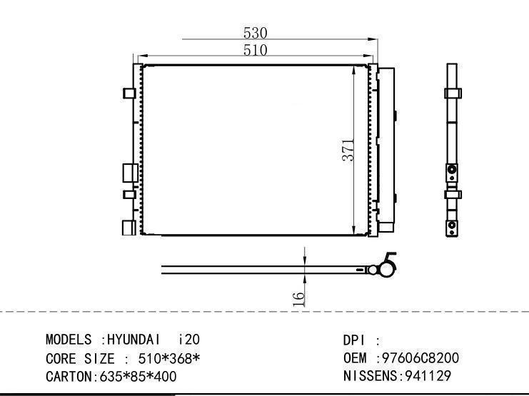 97606C8200 Condenser for HYUNDAI HYUNDAI i20