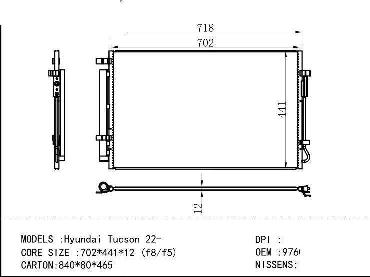97606-N7600 Condenser for HYUNDAI Hyundai Tucson 22