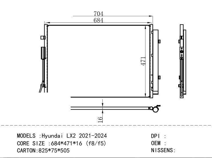  Condenser for HYUNDAI Hyundai LX 2 2021-2024