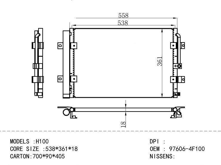 97606-4F100 Condenser for HYUNDAI H100
