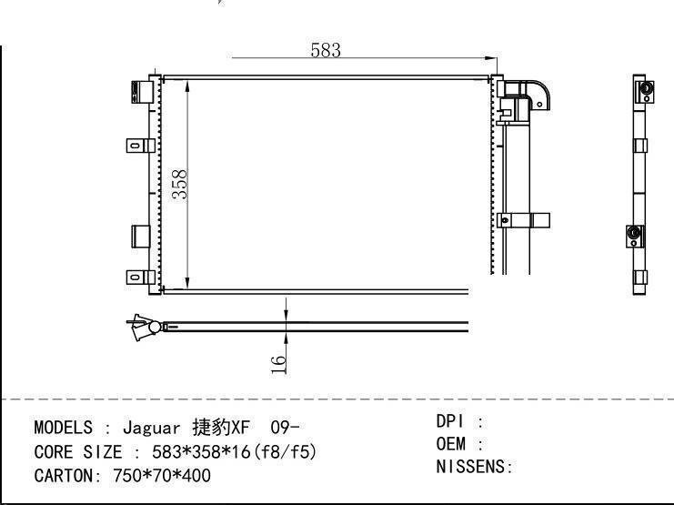  Condenser for JAGUAR Jaguar XF 09
