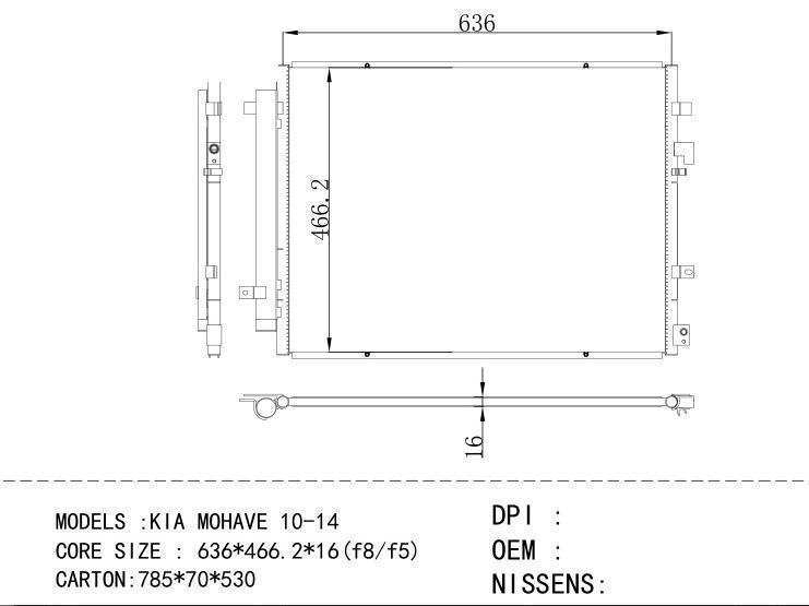  Condenser for KIA KIA MOHAVE 10-14