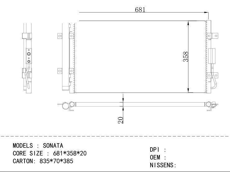  Condenser for KIA SONATA