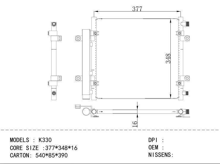  Condenser for KIA K330 (f8/f5)