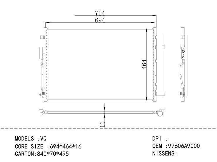 97606A9000 Condenser for KIA VQ
