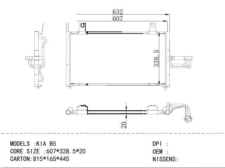  Condenser for KIA KIA B5