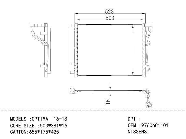97606C1101 Condenser for KIA OPTIMA 16-18