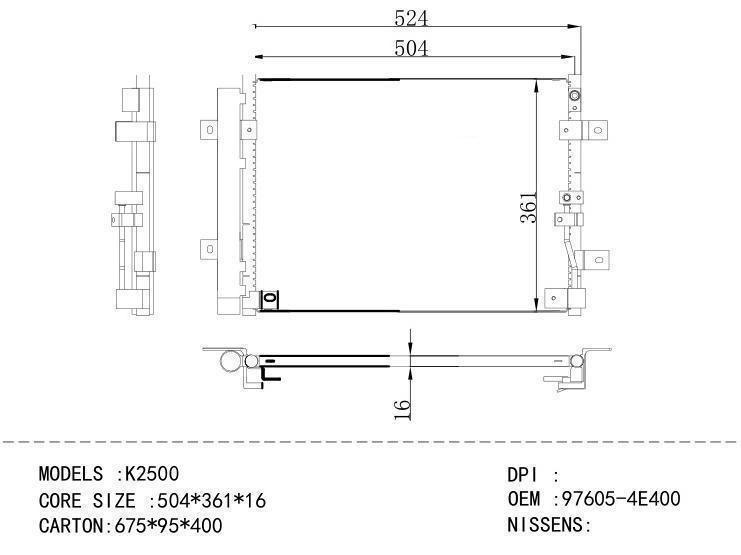 97605-4E400 Condenser for KIA K2500
