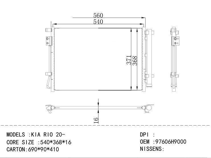 97606H9000 Condenser for KIA KIA RIO 20