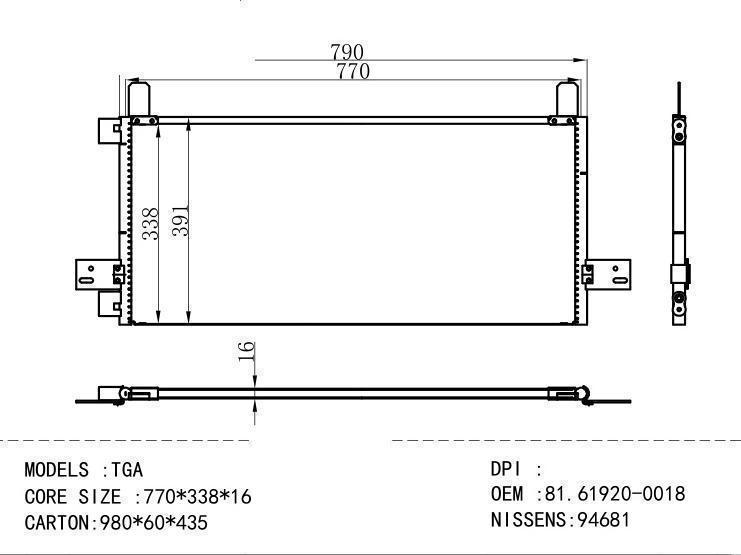 81.61920-0018 Condenser for MAN TGA