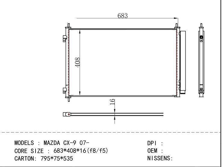  Condenser for MAZDA MAZDA CX-9 07